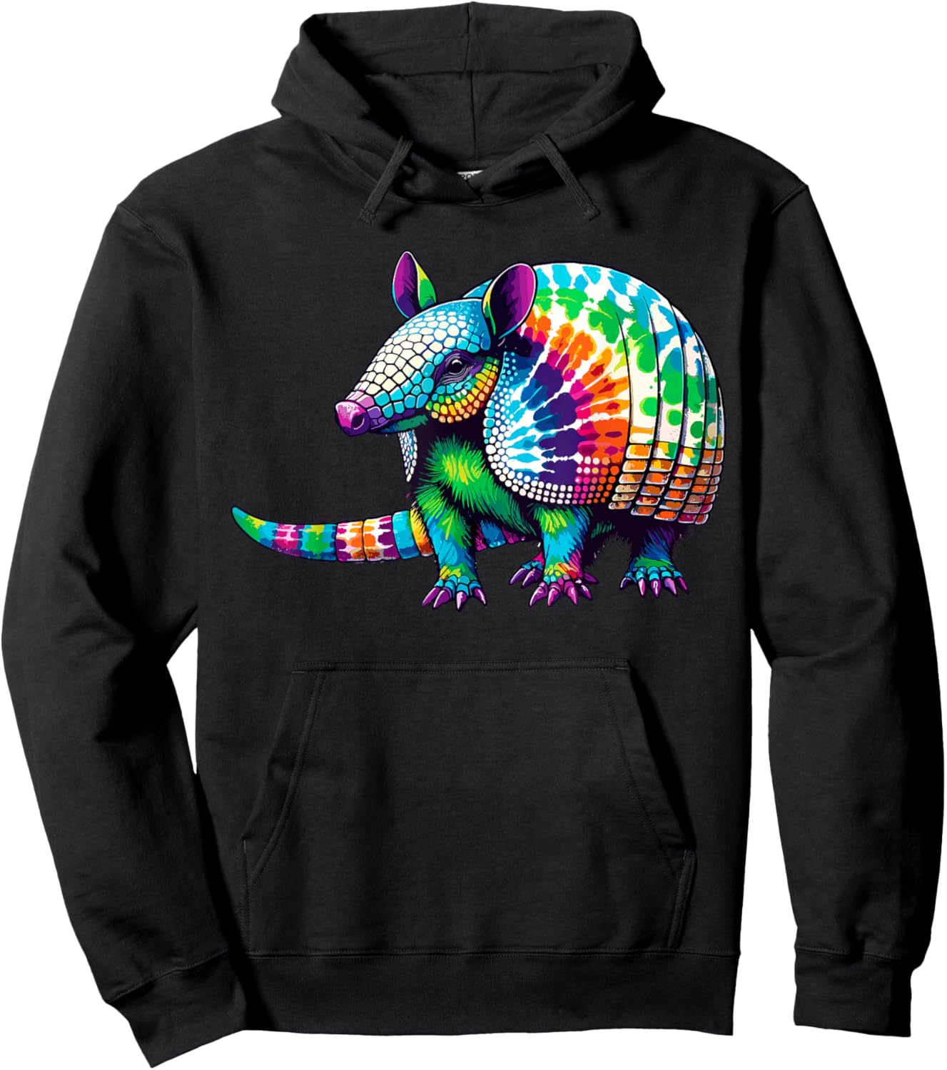 Tie Dye Armadillo Lover Shirt Psychedelic Armadillo Hoodie - Hoodie | Black