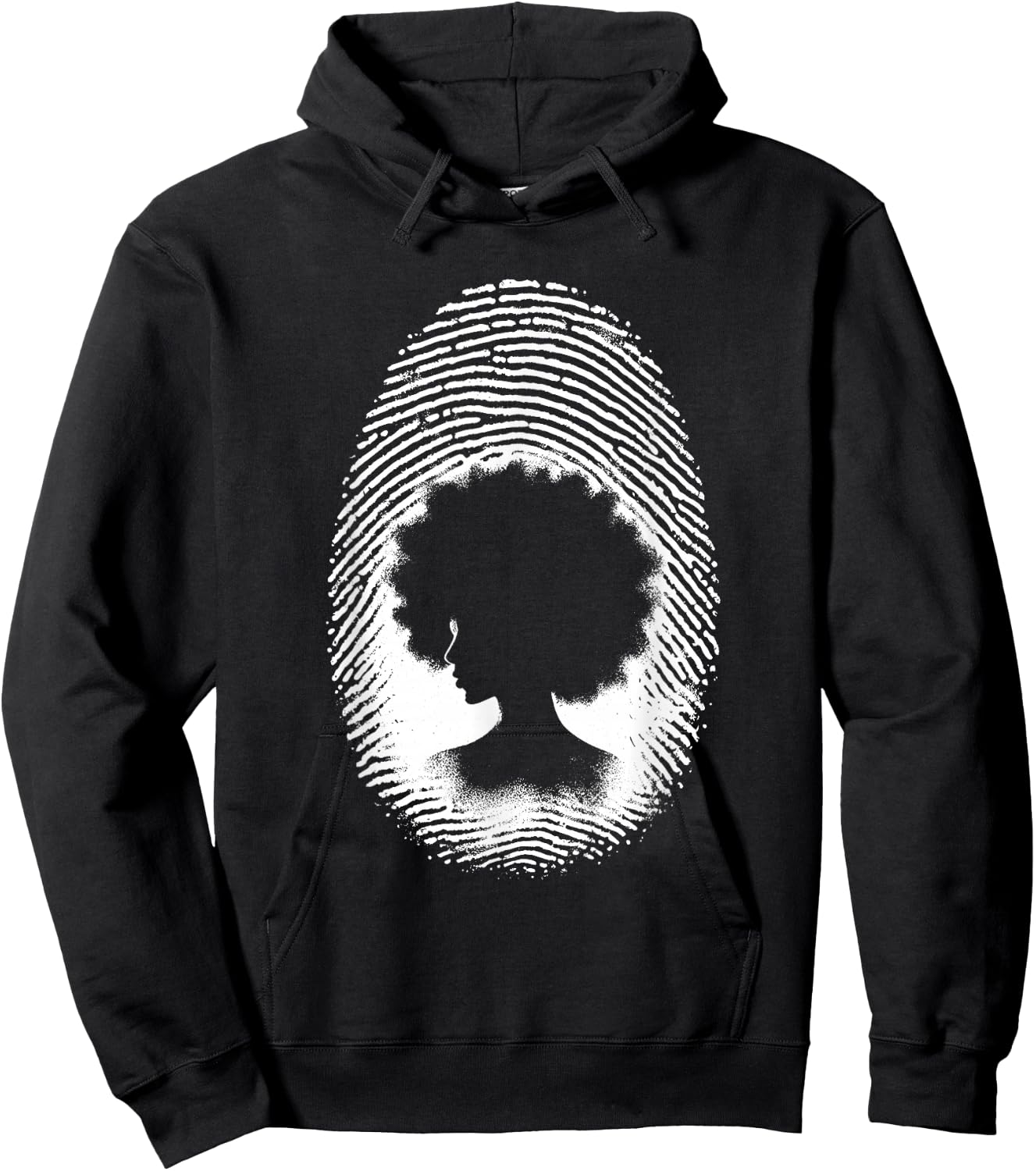 African American Woman Fingerprint - Vintage Afro Queen Hoodie - Hoodie | Black