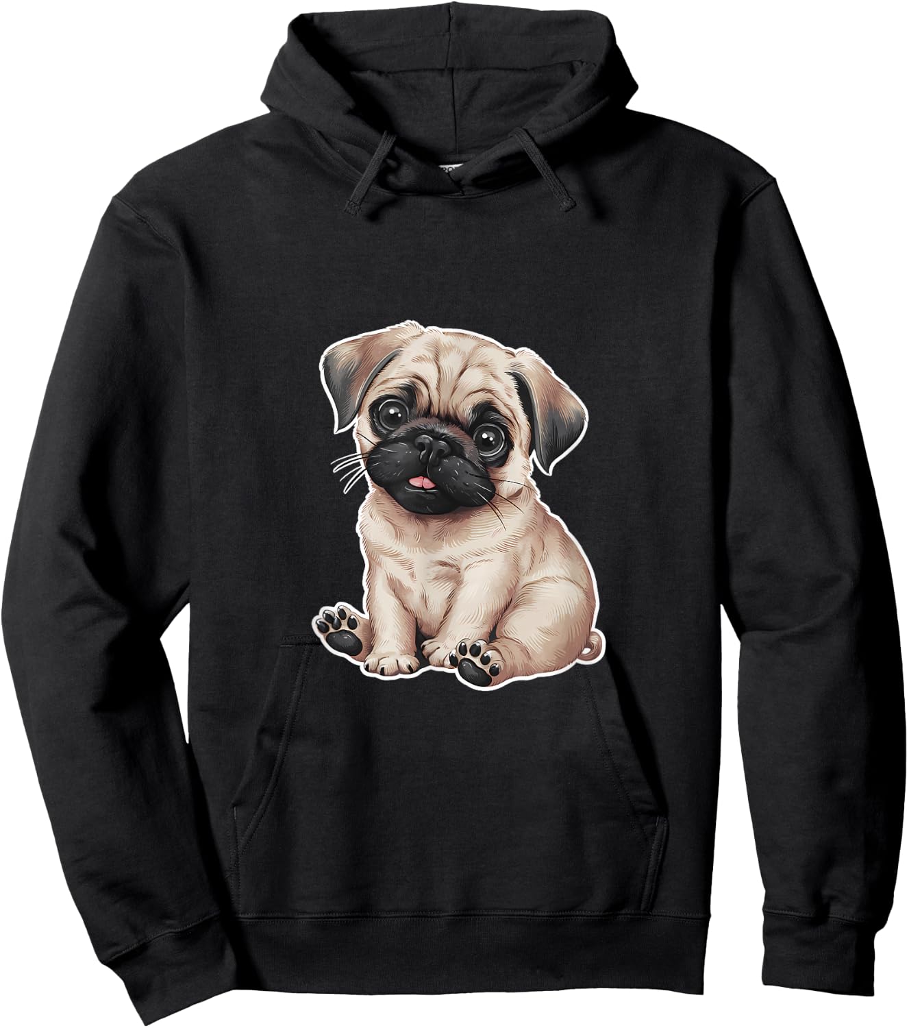 Cute Pug Puppy Hoodie - Hoodie | Black