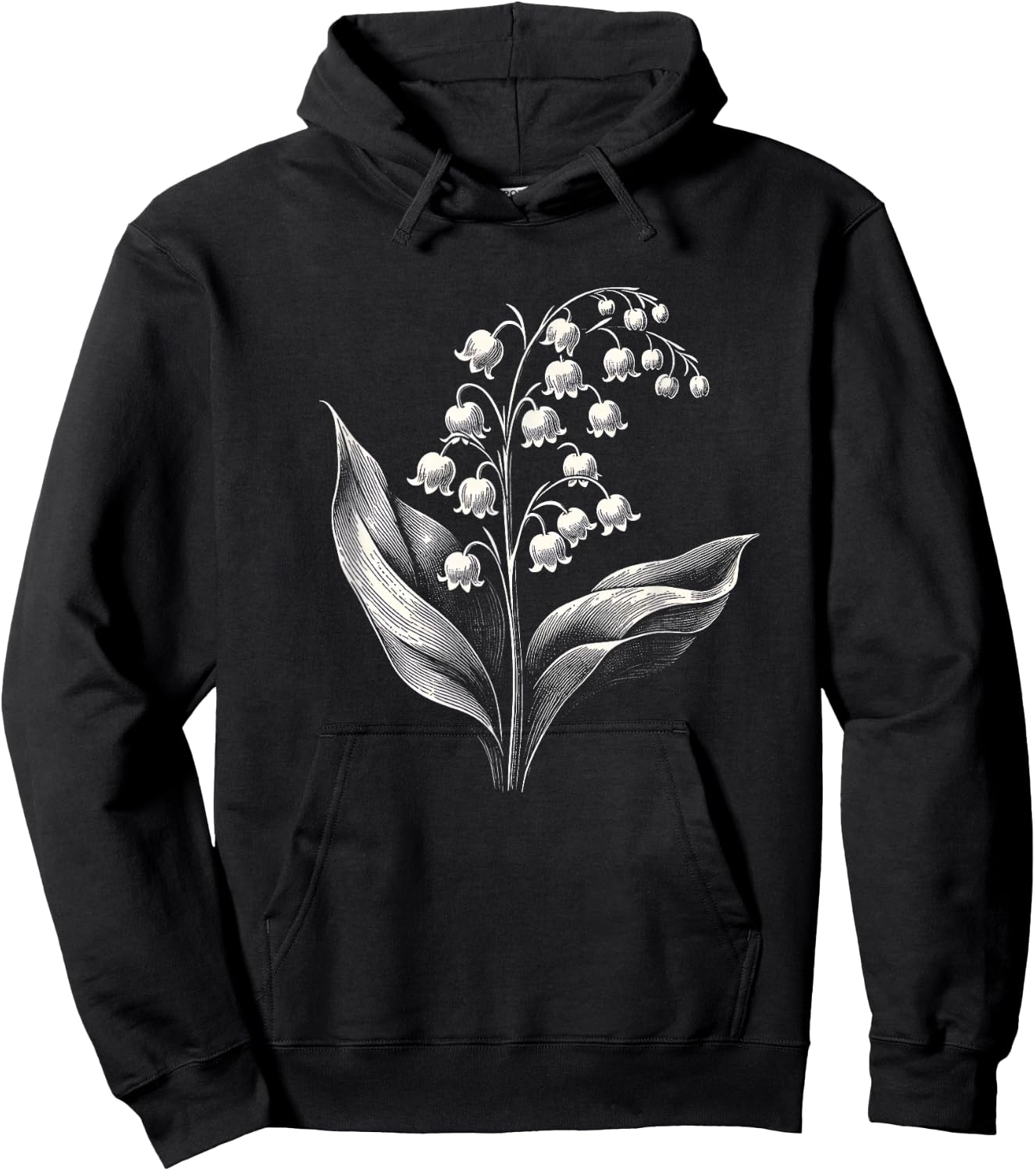 Lily Of The Valley Spring Flower Art Design Hoodie - Hoodie | Black