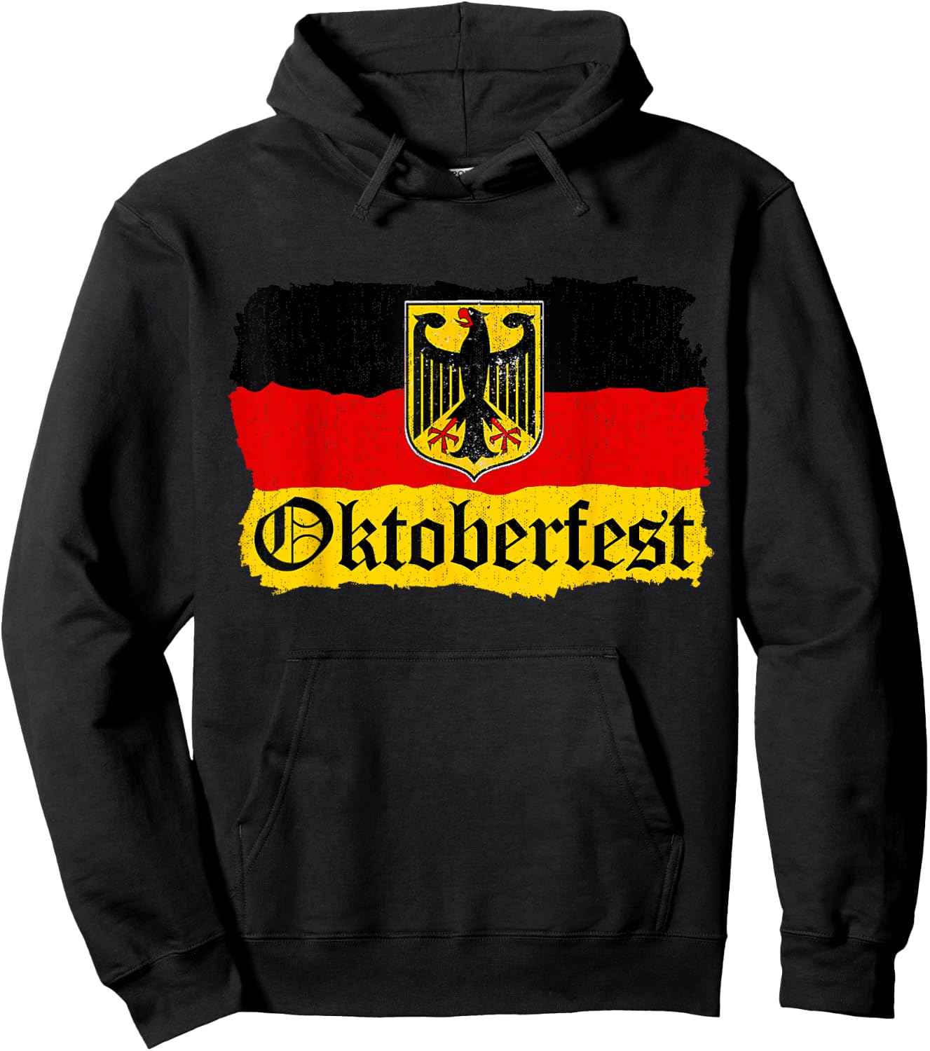 Oktoberfest German Beer Men Women Vintage German Flag Hoodie - Hoodie | Black
