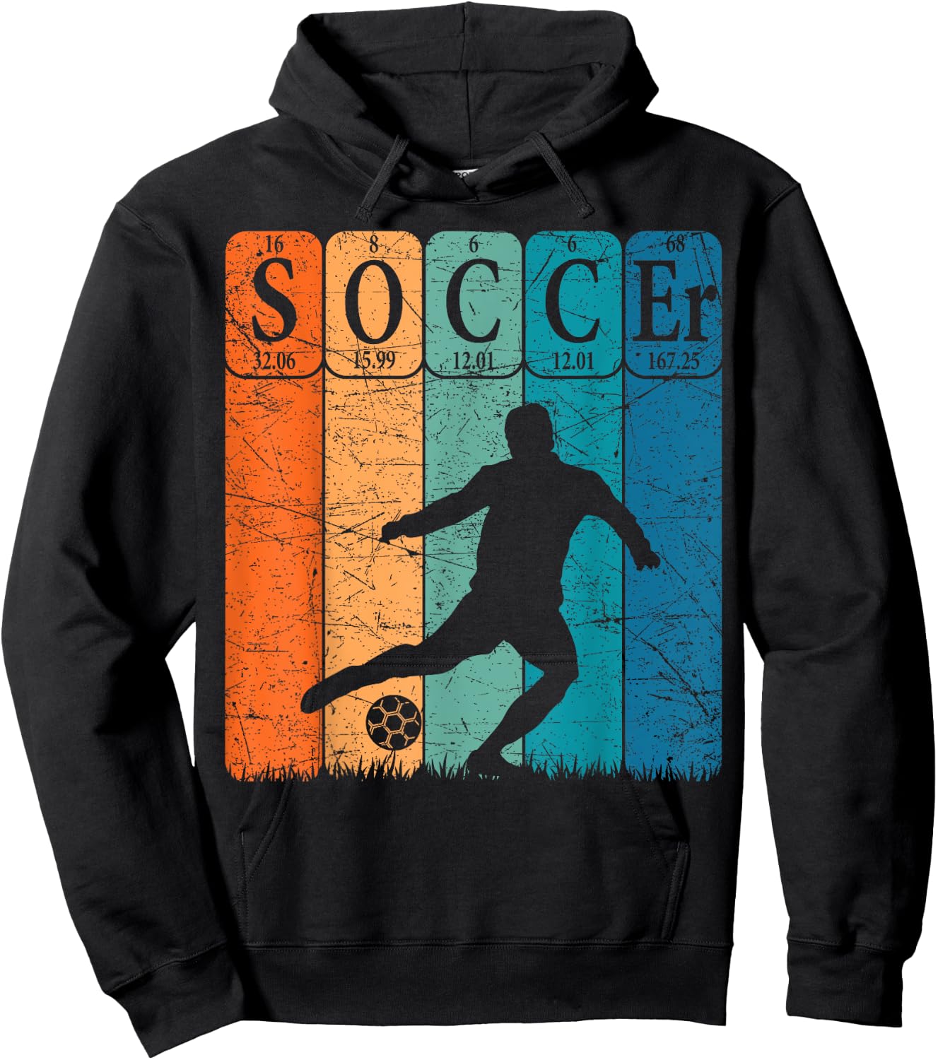 Soccer Periodic Table Elements Soccer Player Nerd Vintage Hoodie - Hoodie | Black