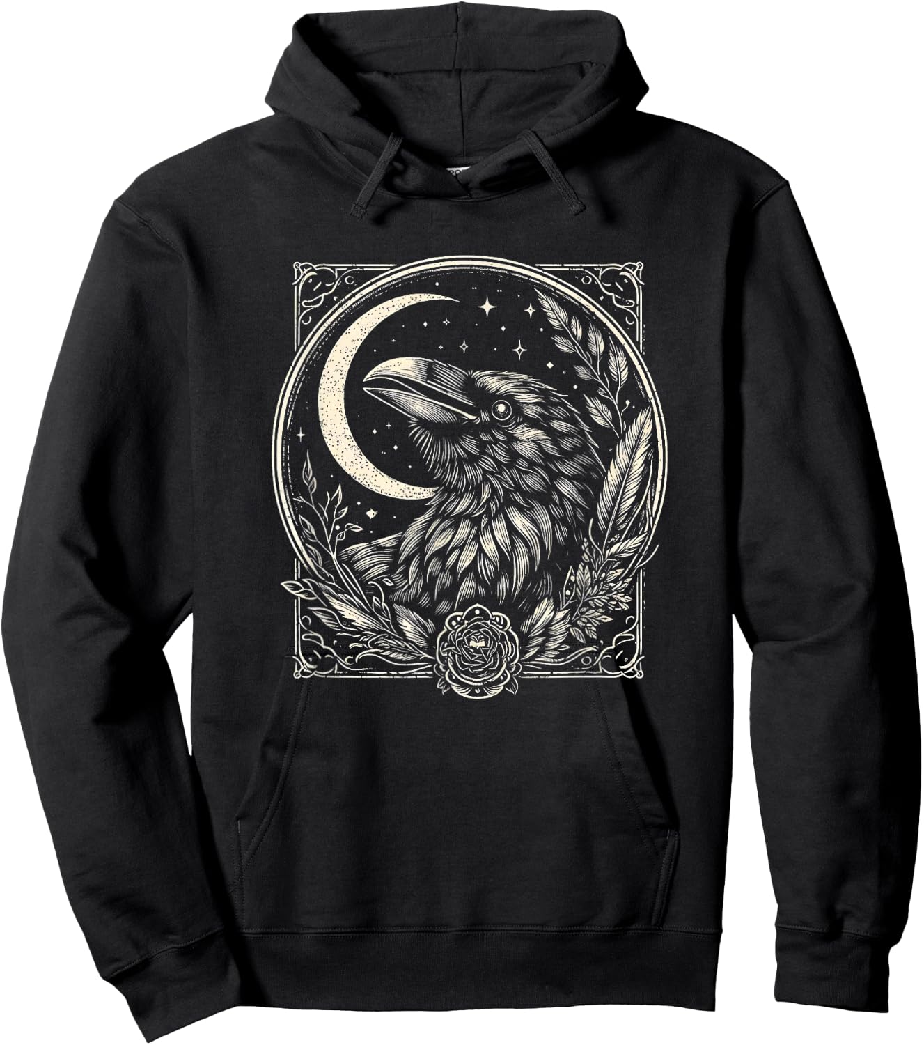Raven Face Art Crow Design And Men Hoodie - Hoodie | Black