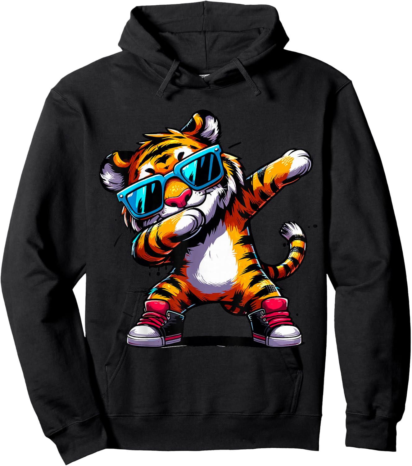 Dabbing Tiger Sunglasses Tiger Animal Hoodie - Hoodie | Black