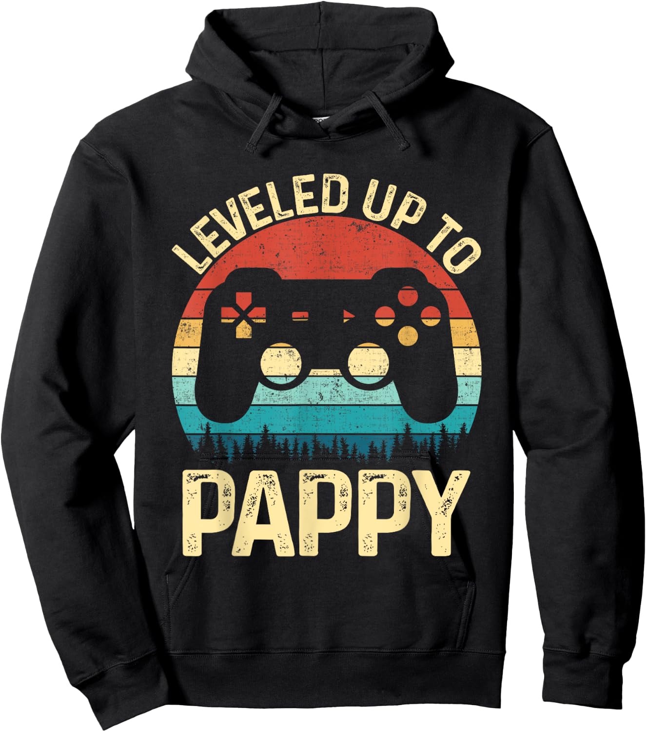 Leveled Up To Pappy Video Game Gifts For Father's Day Gamer Hoodie - Hoodie | Black