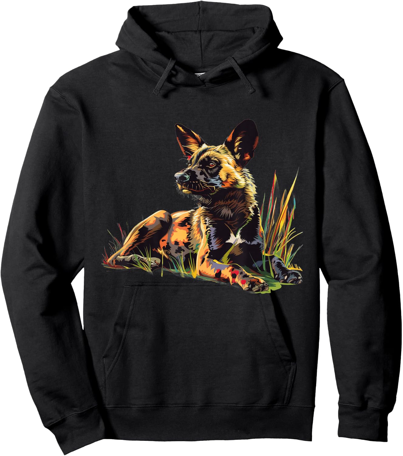 African Wild Dog Under A Rainbow Hoodie - Hoodie | Black