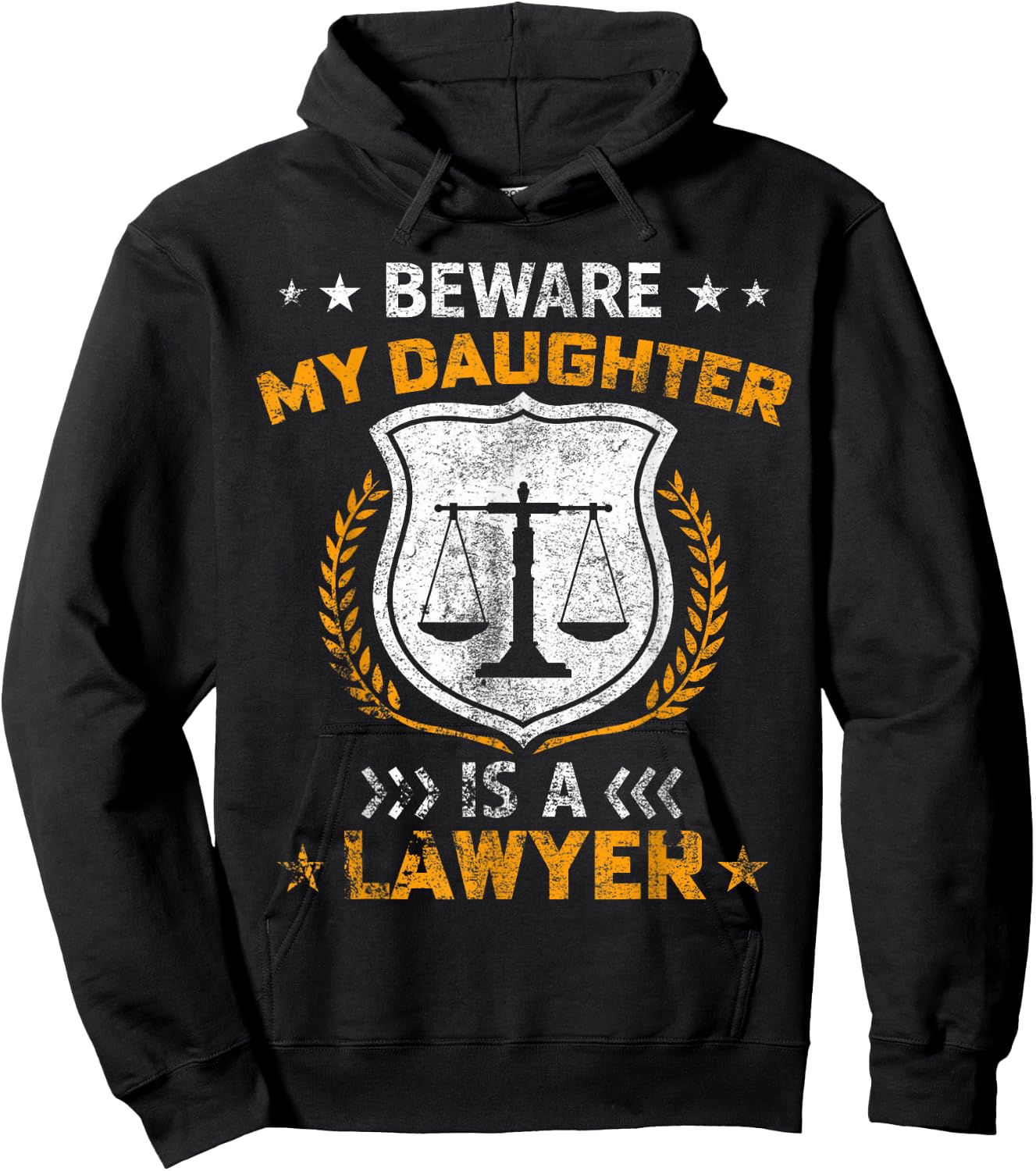 Beware My Daughter Is A Lawyer Funny Attorney Mothers Day Hoodie - Hoodie | Black