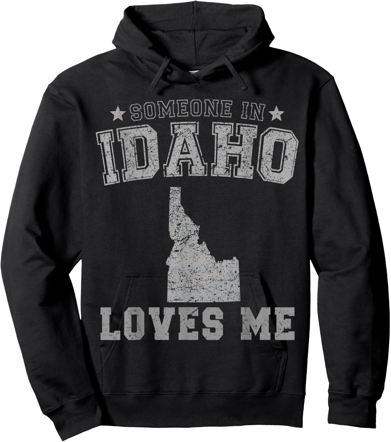 Someone In Idaho Loves Me Heart Vintage State Hoodie - Hoodie | Black