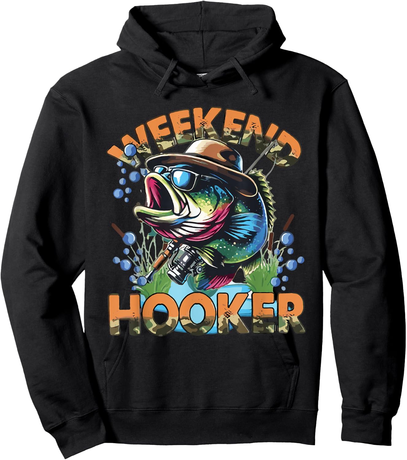 Weekend Hooker Colorful Fishing Hoodie - Hoodie | Black