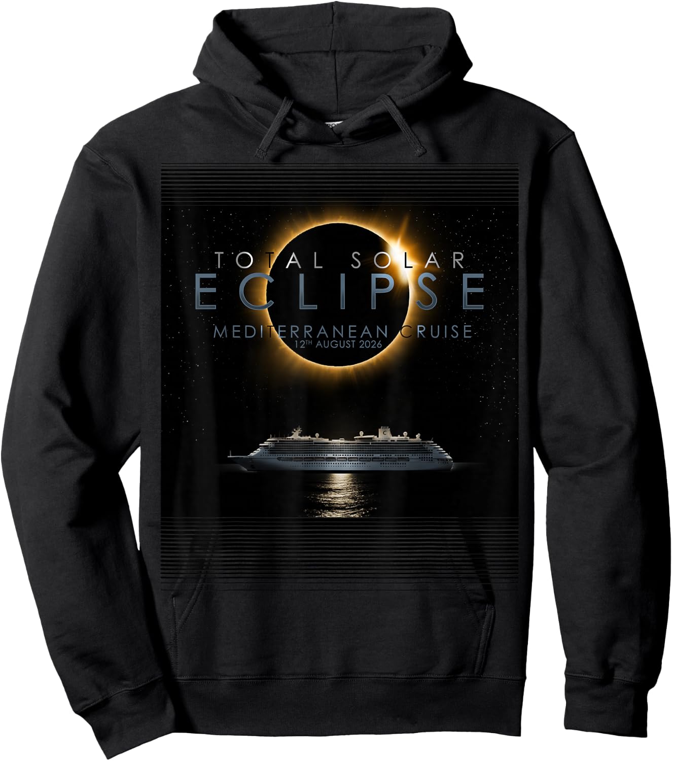 Total Solar Eclipse 2026 Mediterranean Cruise Hoodie - Hoodie | Black