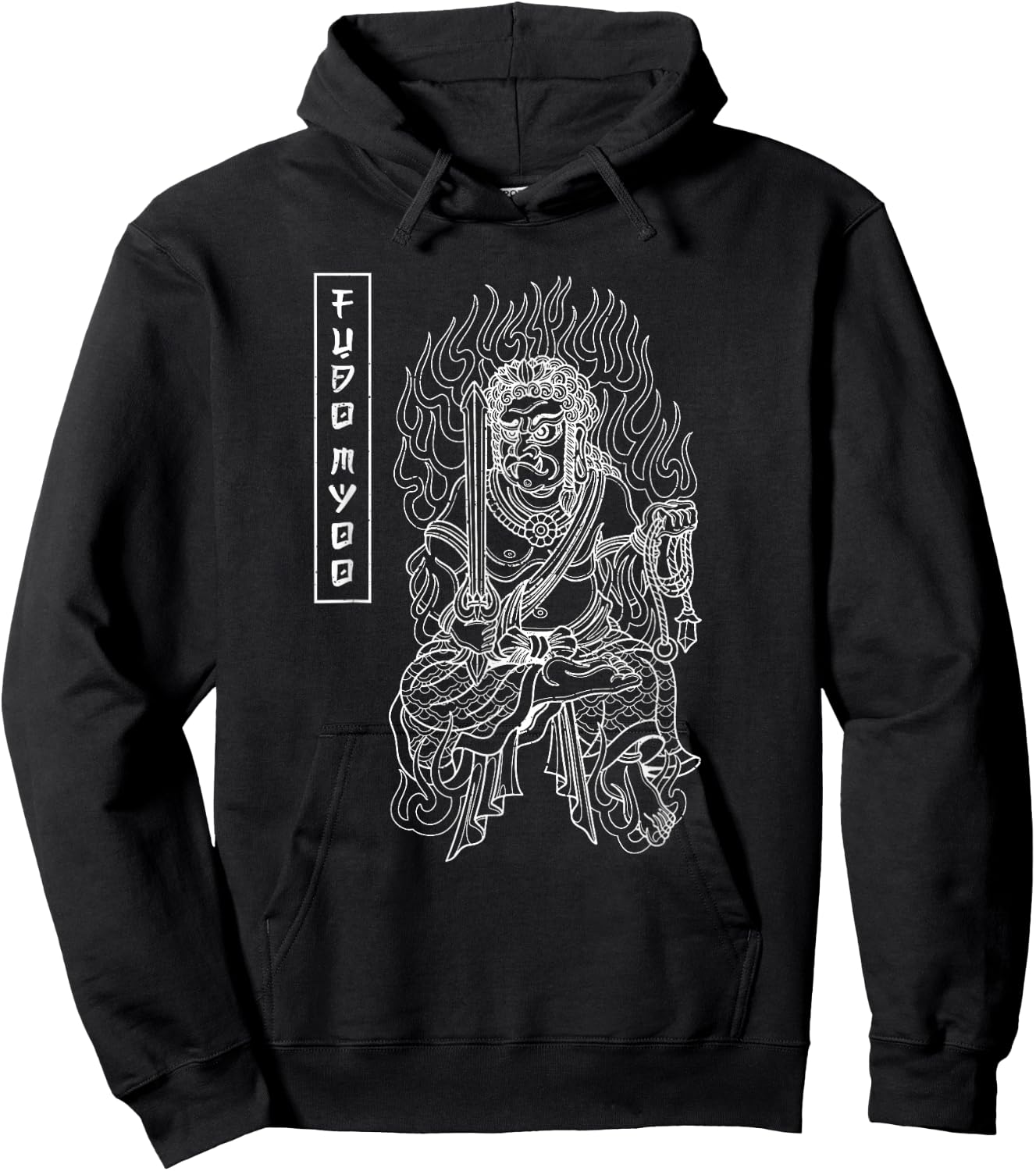 Acala Fudo Myoo Immovable Lord Protector Spirituality Hoodie - Hoodie | Black