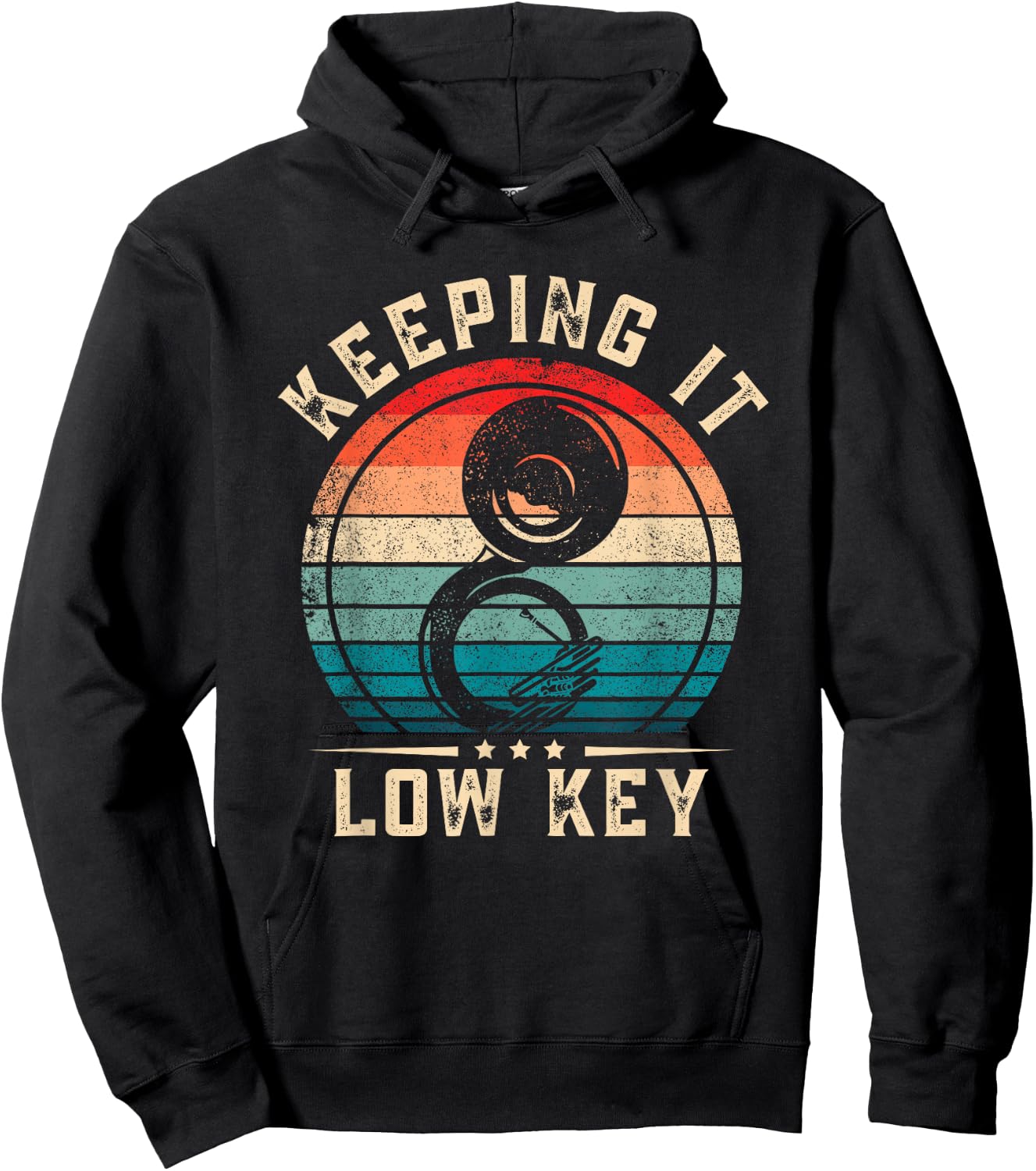 Keeping It Low Key Funny Sousaphone Hoodie - Hoodie | Black