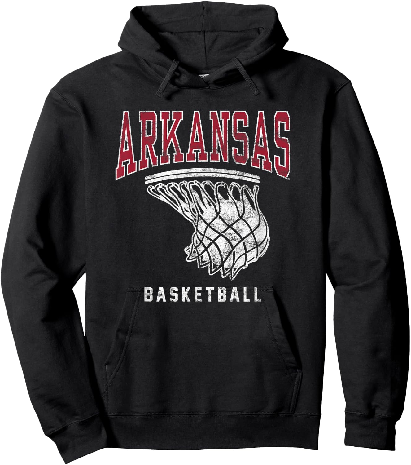 Campus Lab University of Arkansas Razorbacks Basketball Hoop , Small, Red Hoodie - Hoodie | Black