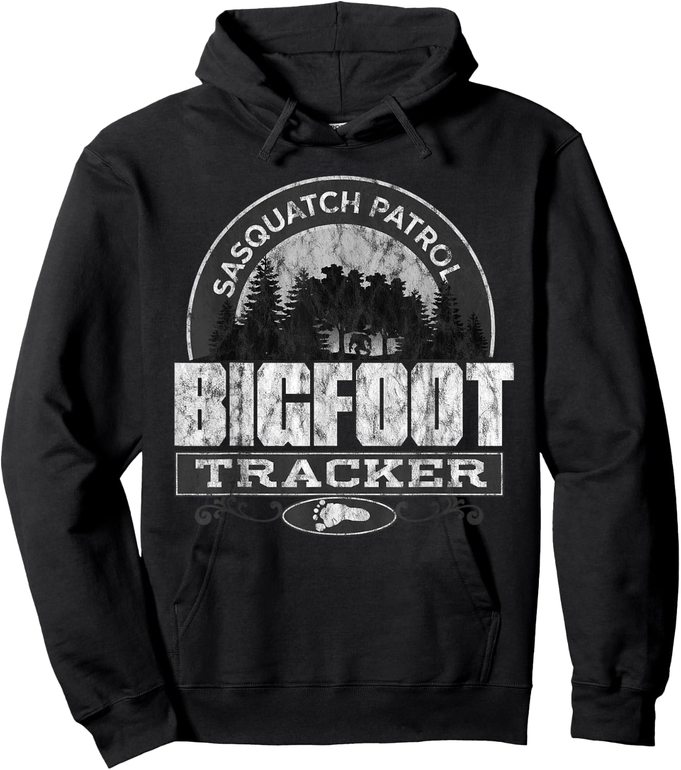 Sasquatch Patrol Big Foot Tracker I Believe Hoodie - Hoodie | Black