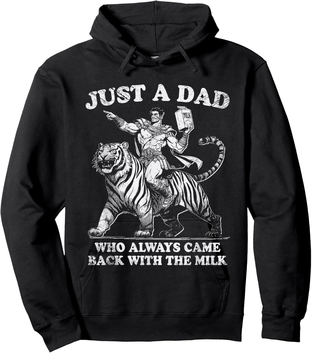 Just A Dad Who Always Came Back With The Milk Fathers Day Hoodie - Hoodie | Black