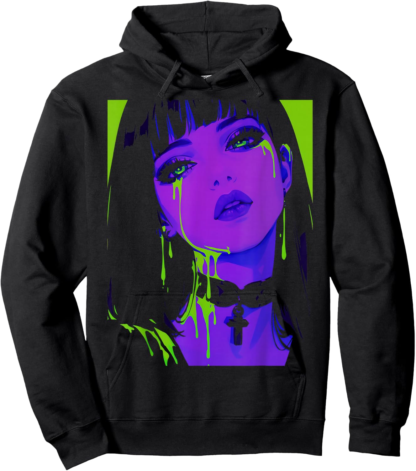 Cybergoth Cybercore Grunge Punk Goth Girl Alt Anime Manga Hoodie - Hoodie | Black