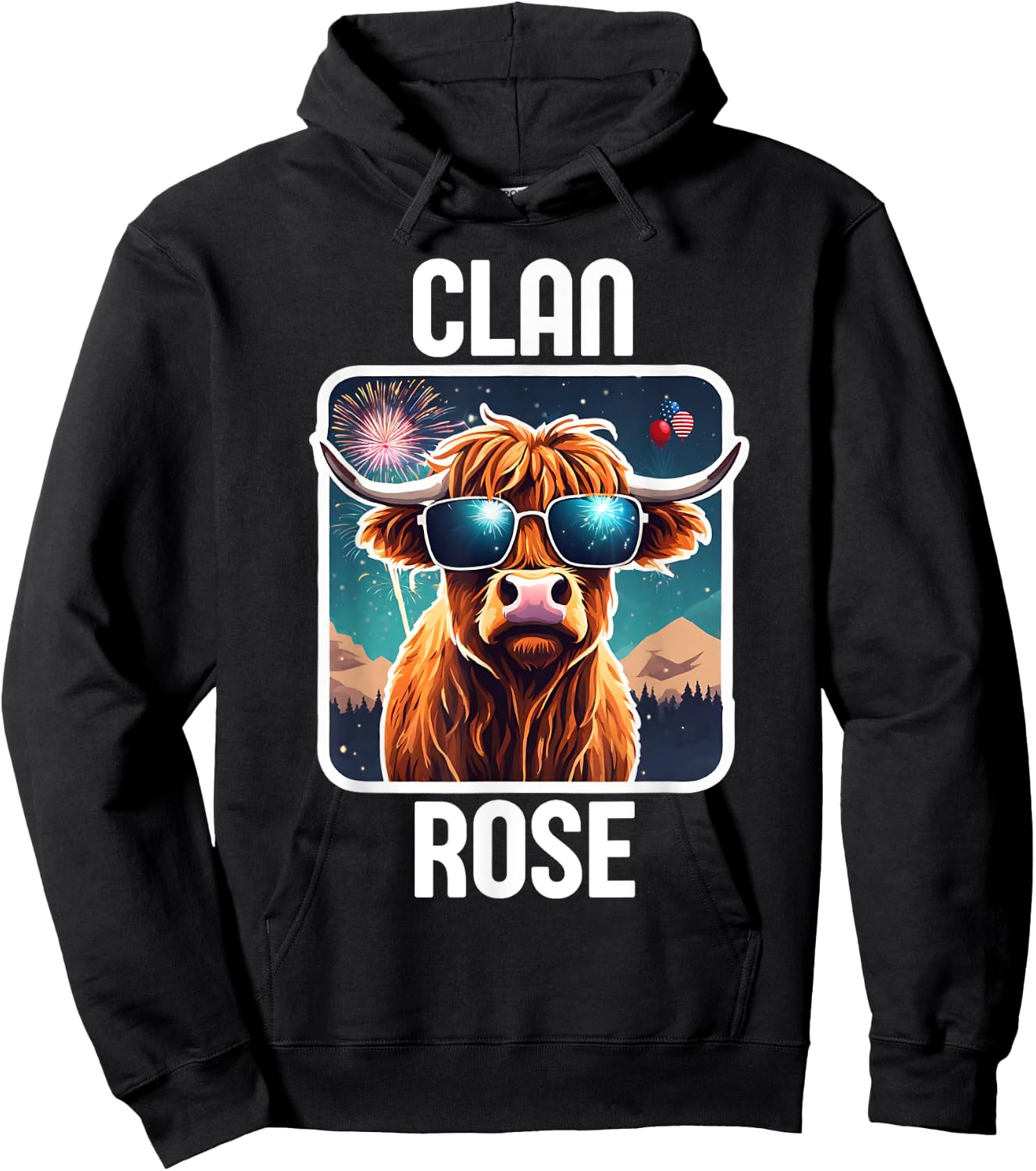 Rose Clan 4th July Scottish Family Name USA Party Hoodie - Hoodie | Black