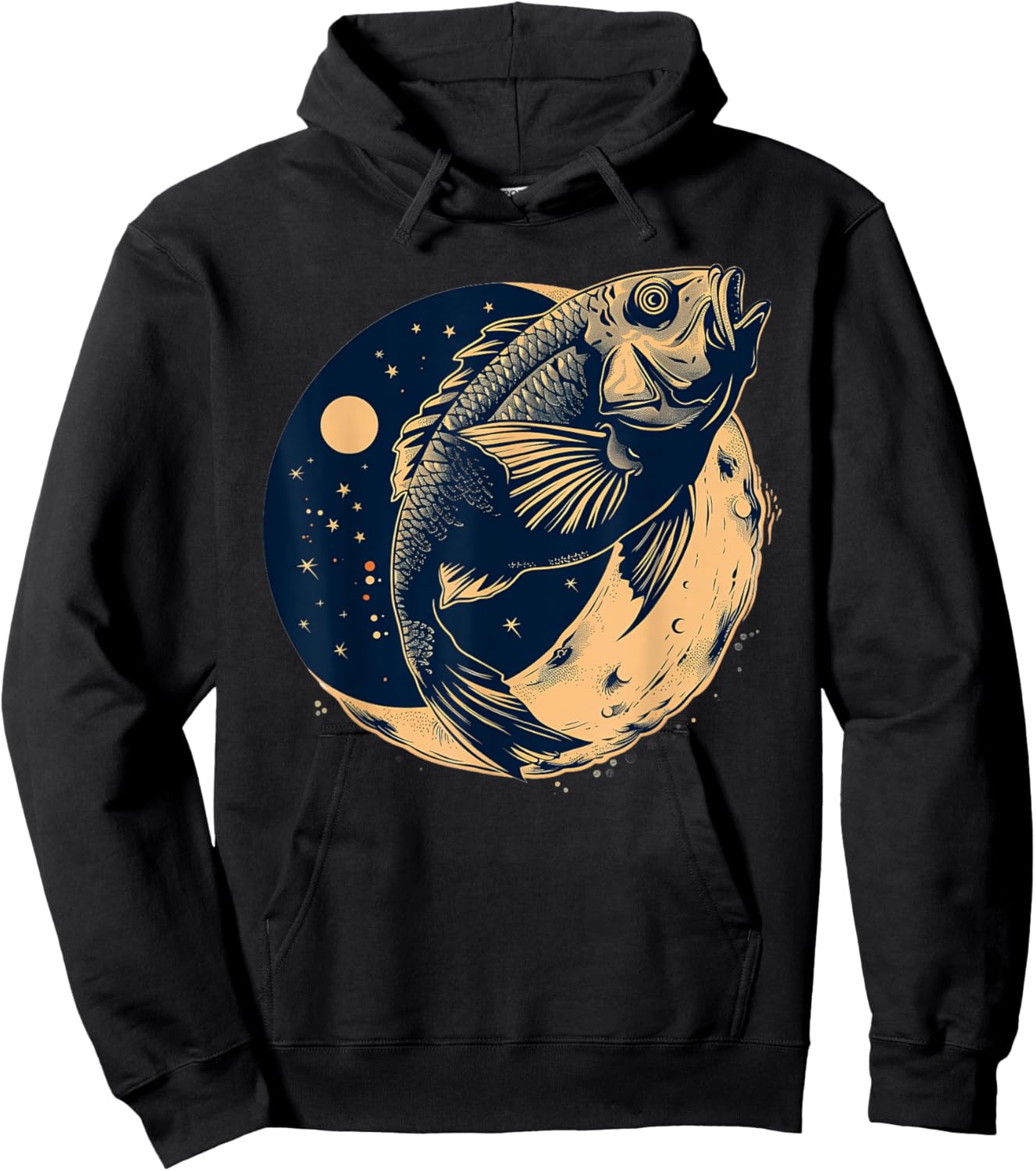 Oscar Fish On The Moon Hoodie - Hoodie | Black