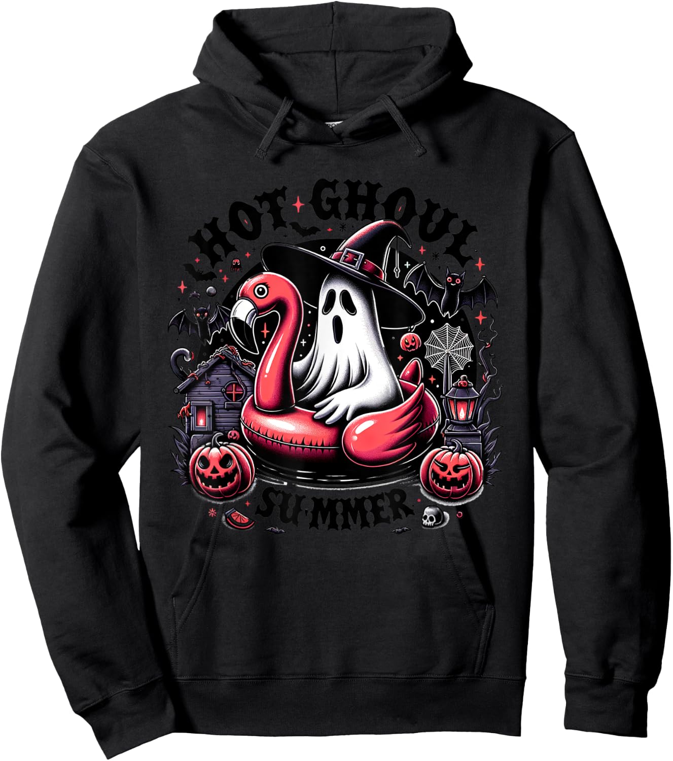 Halloween Summer Celebrate Summerween Ghost Spooky Creepy Women Kids Hoodie - Hoodie | Black