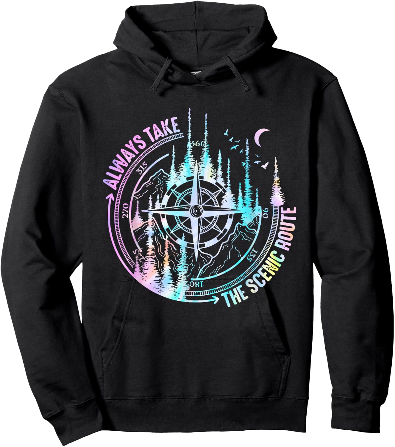 Always Take The Scenic Hiking Route Hiker Camping Outdoor Hoodie - Hoodie | Black