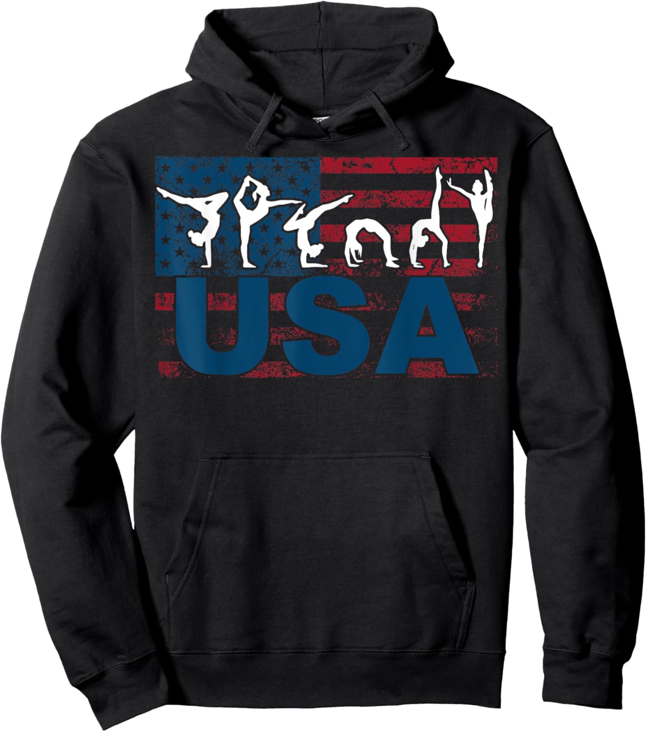 Cute Gymnastics Art For Girls Kids Women Tumbling Gymnast Hoodie - Hoodie | Black