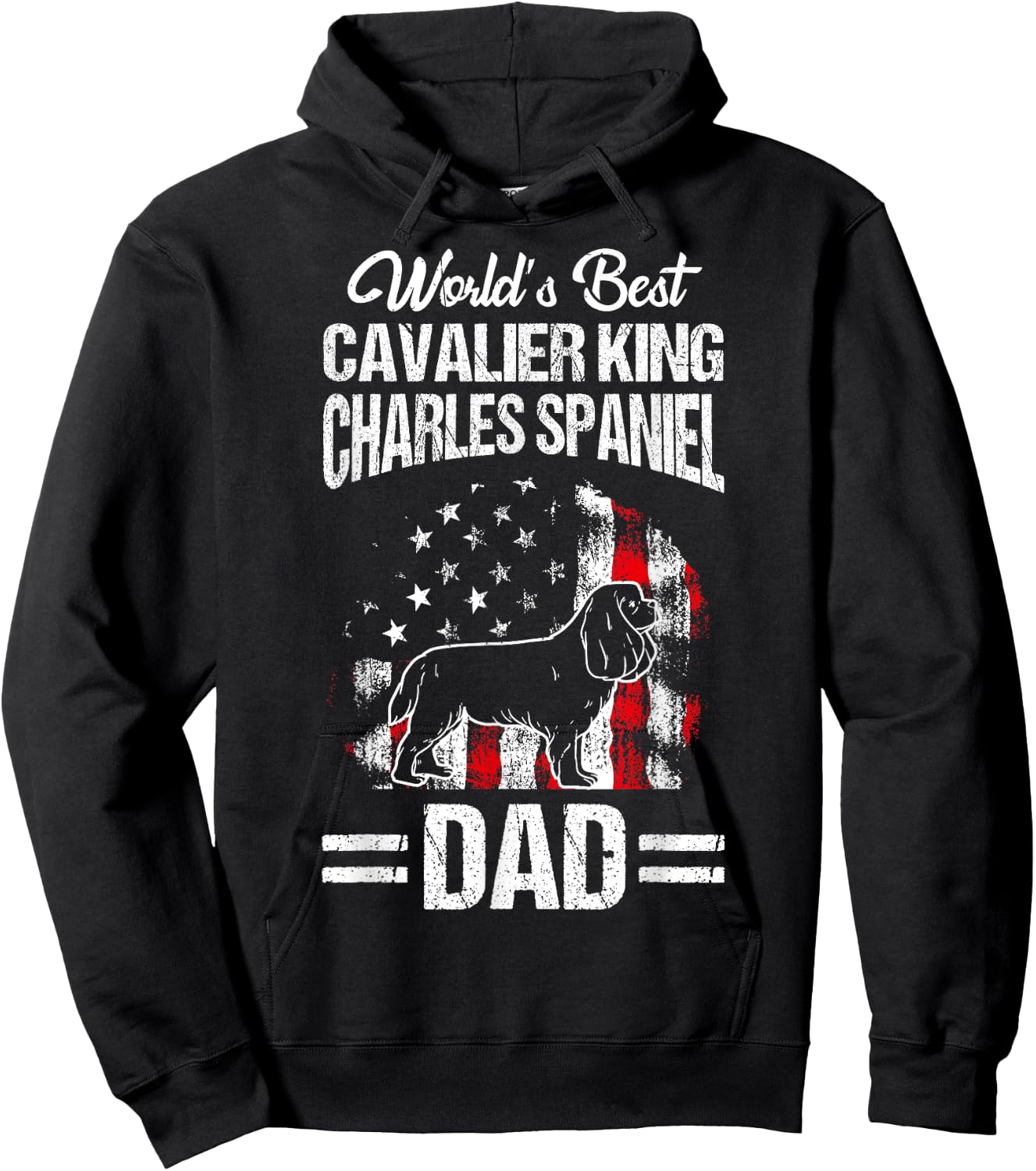 WORLD'S BEST Dad Cavalier King Charles Spaniel Dad Hoodie - Hoodie | Black