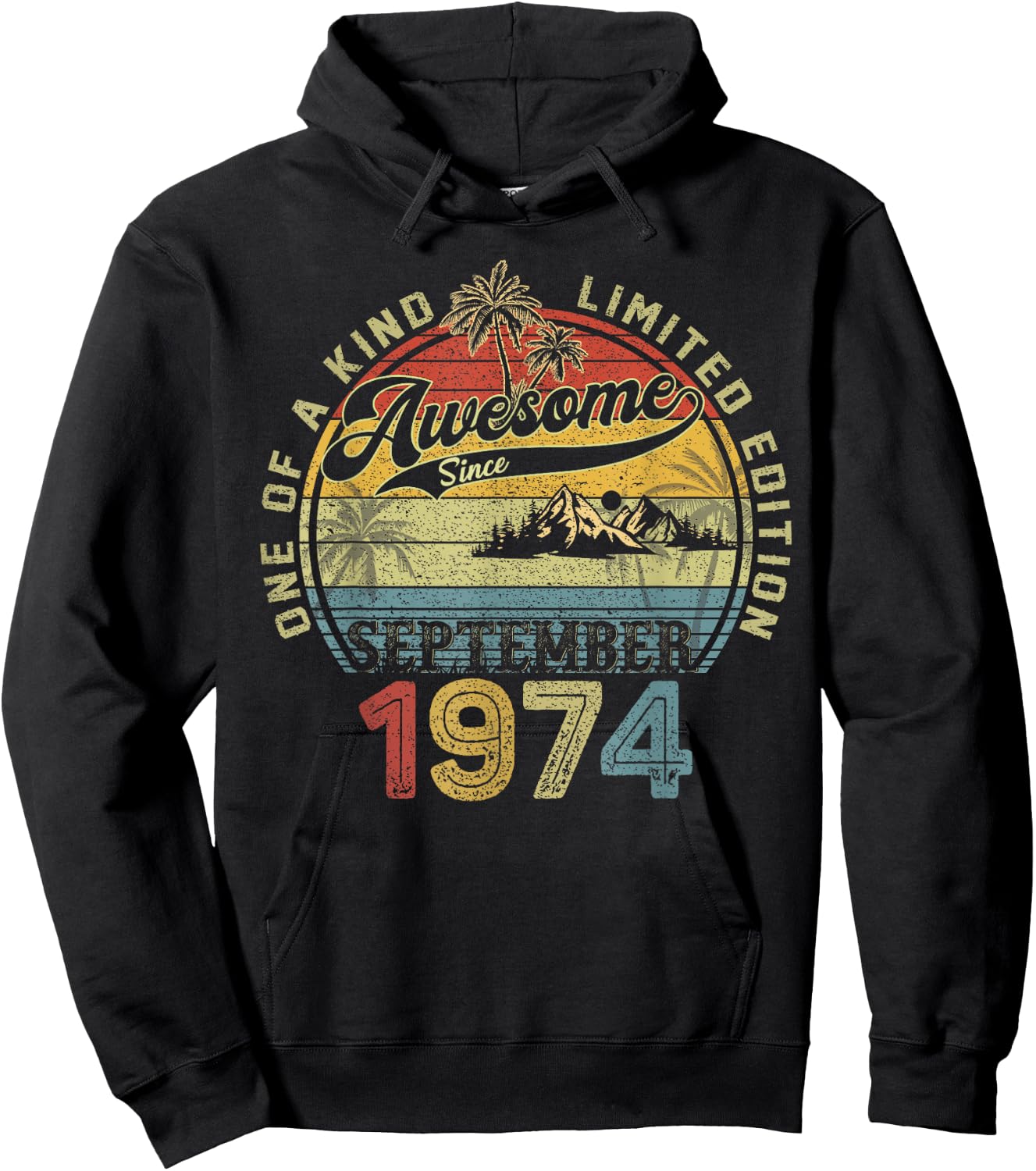 50th Birthday Gifts September 1974 50 year Old Bday Hoodie - Hoodie | Black