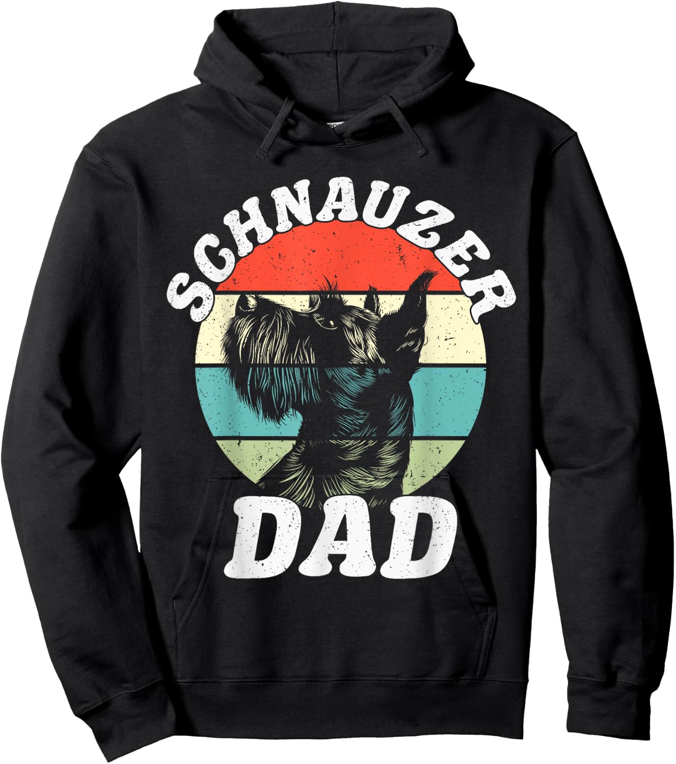 Schnauzer Dad Dog Funny Father's Day Vintage Pet Men Women Kids Hoodie - Hoodie | Black