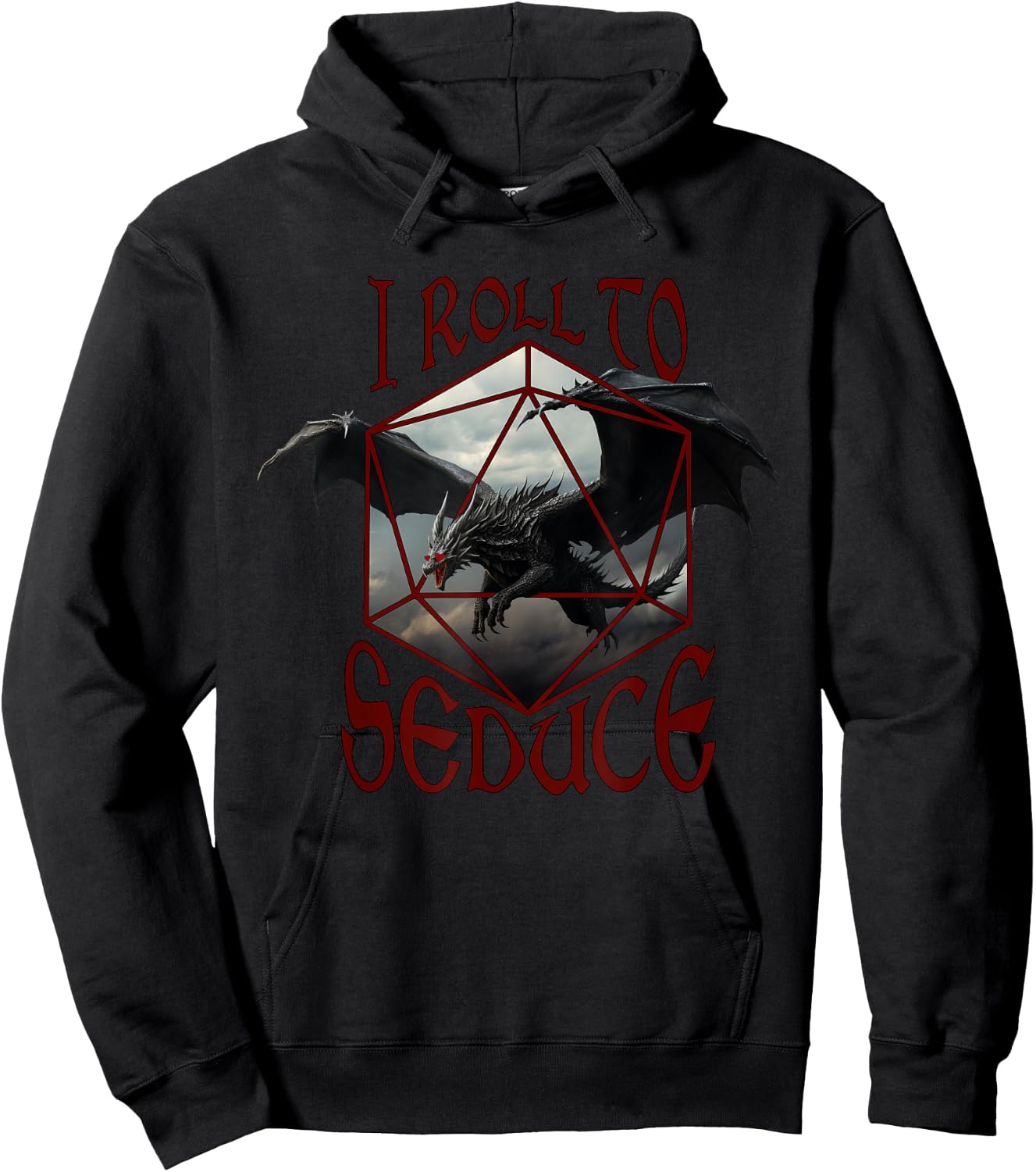I Roll To Seduce Funny Dragon Hoodie - Hoodie | Black