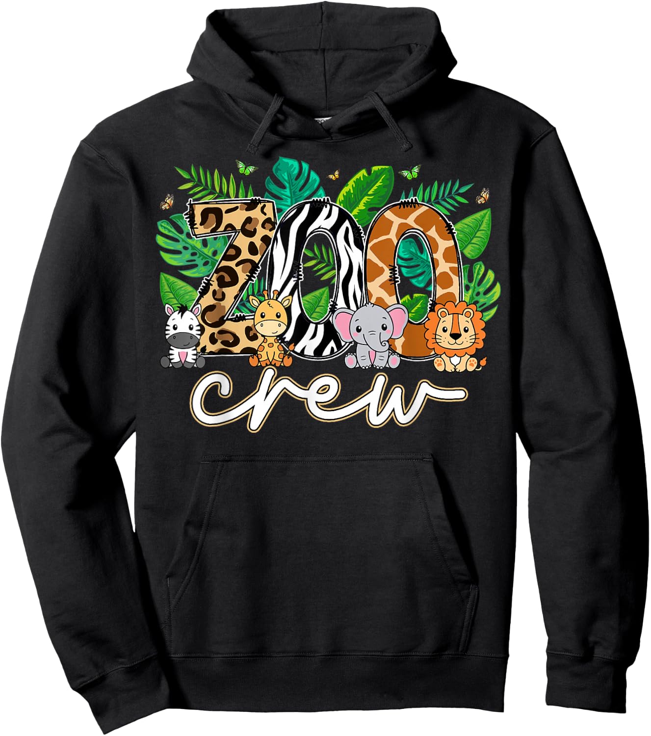 Zoo Crew Wildlife Animal Zoologist Safari Jungle Animals Hoodie - Hoodie | Black