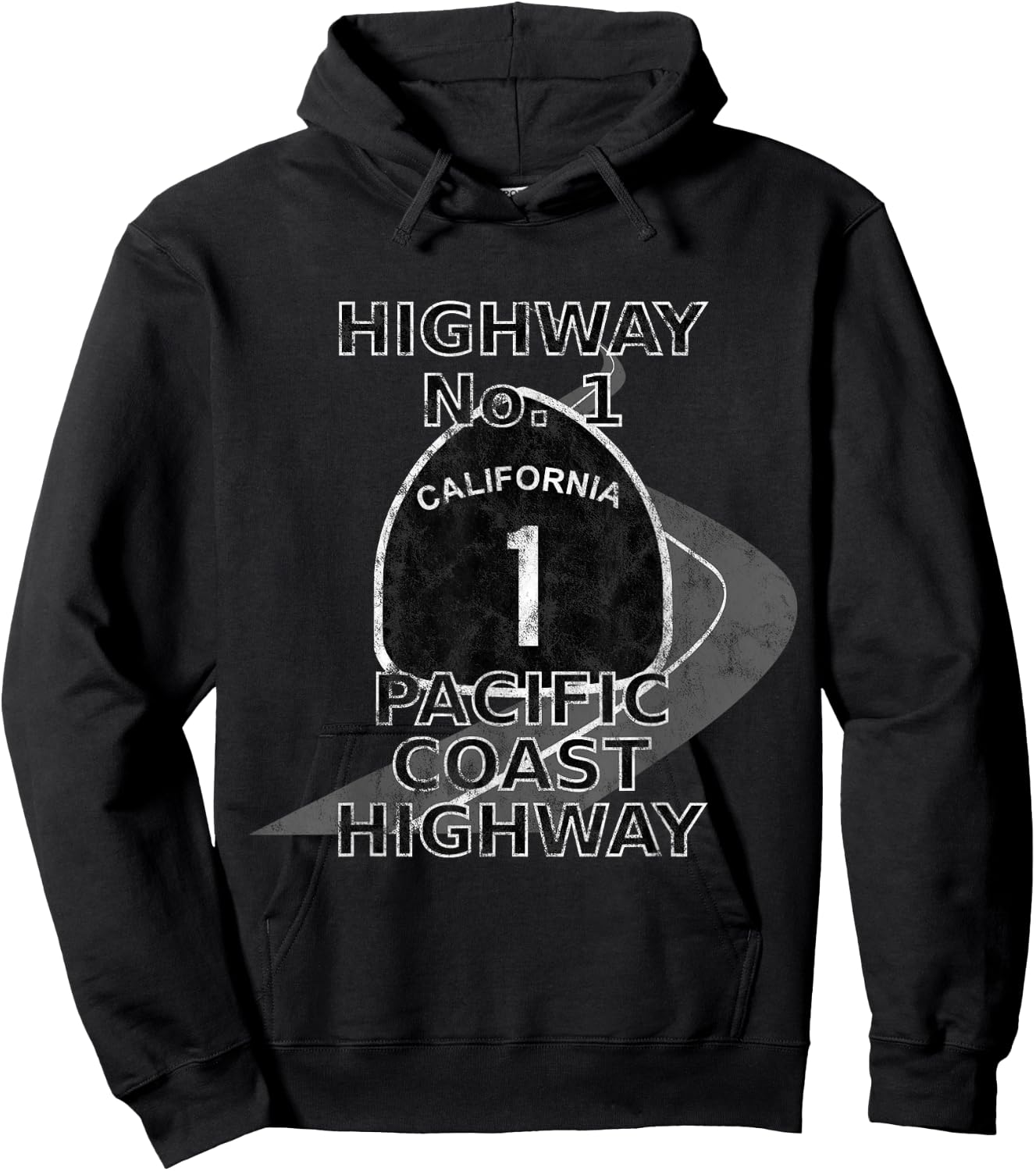 Highway No. 1 - Pacific - Coast Hoodie - Hoodie | Black
