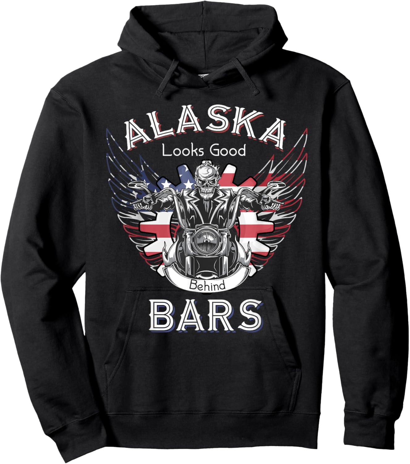 Alaska looks good behind bars motorcycle shirt Hoodie - Hoodie | Black
