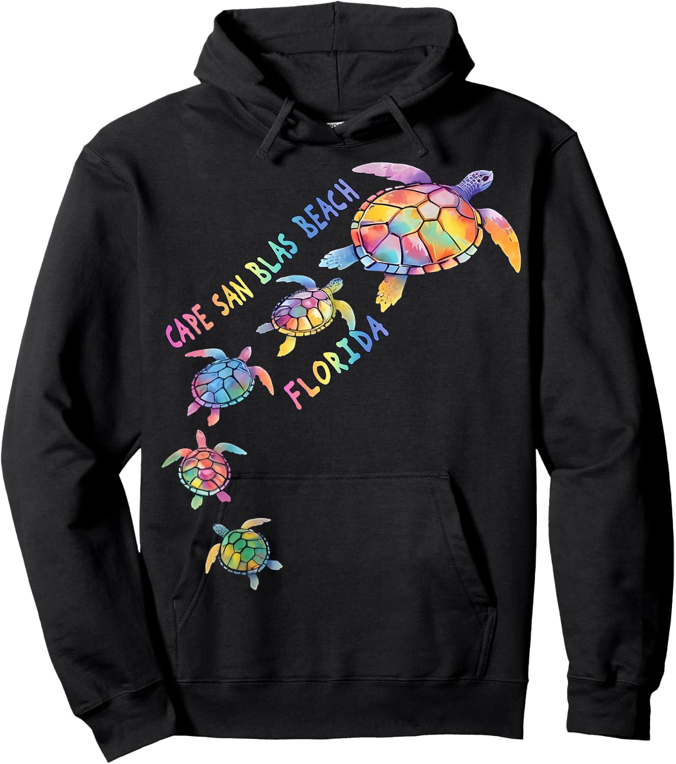 Cape San Blas Beach Florida Sea Turtle Lover Vacation Hoodie - Hoodie | Black