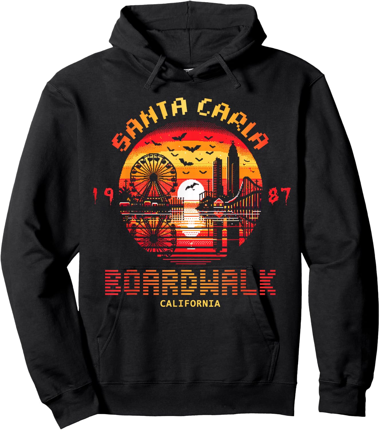 Graphic Santa Vintage Movie Carla Funny Apparel Boardwalk Hoodie - Hoodie | Black