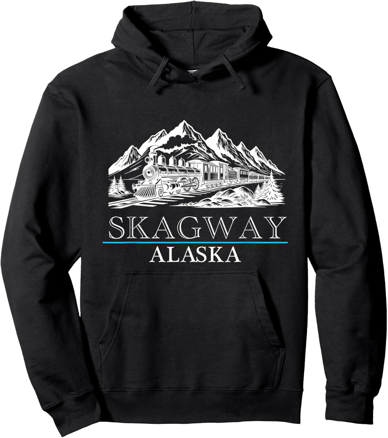 Skagway Alaska Yukon Train Cruise Vacation Souvenir Hoodie - Hoodie | Black