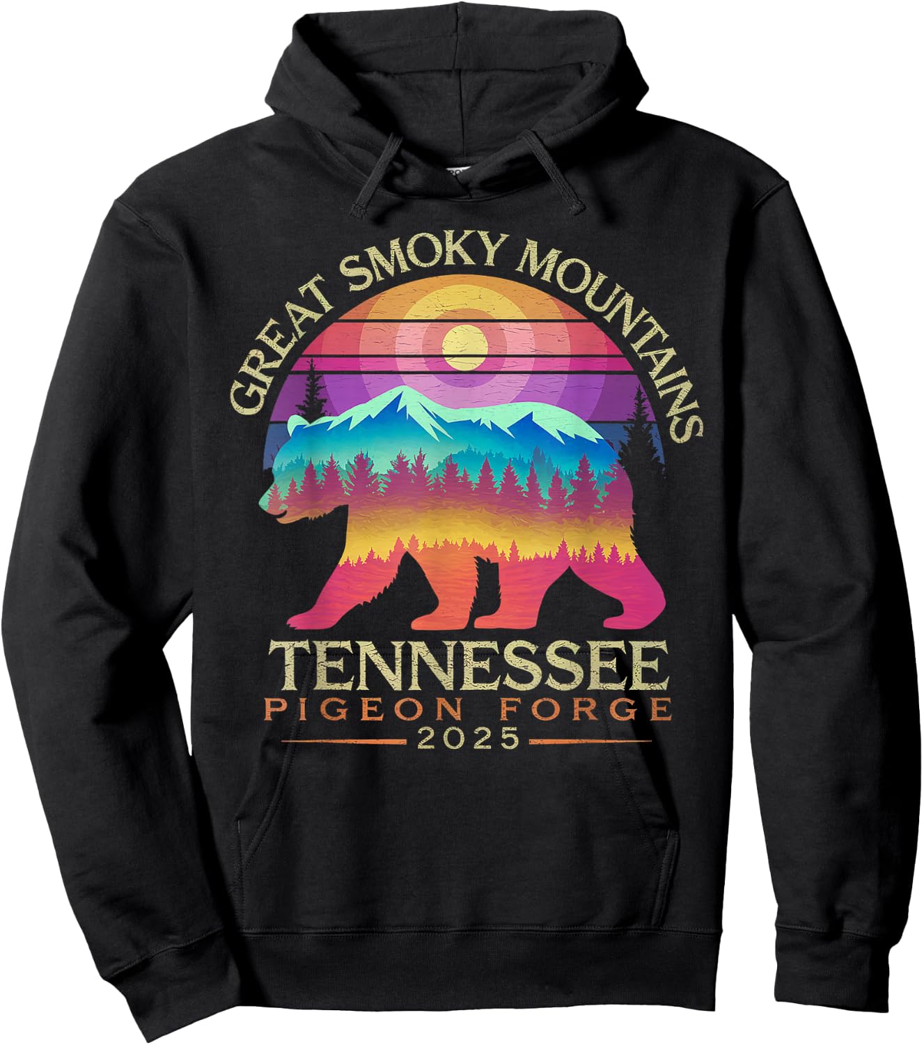 Tennessee Smoky Mountains Family Vacation 2025 Pigeon Forge Hoodie - Hoodie | Black