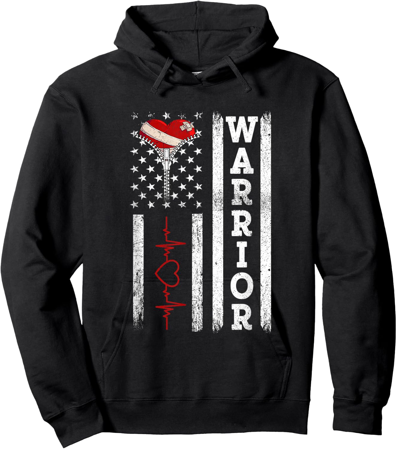 Open Heart Surgery Warrior Gift Heart Patients Survivor Hoodie - Hoodie | Black