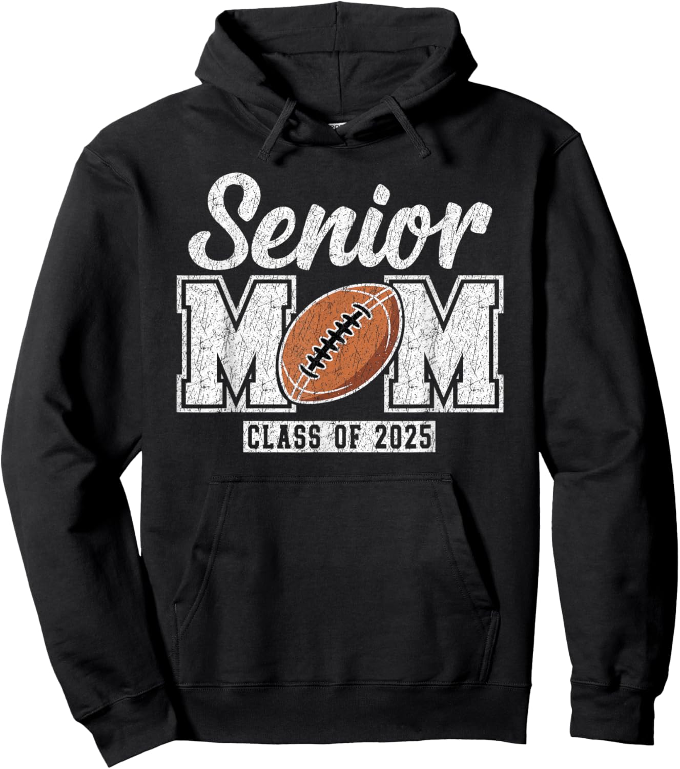 Senior Football Mom Class of 2025 Senior Mama 2025 Hoodie - Hoodie | Black