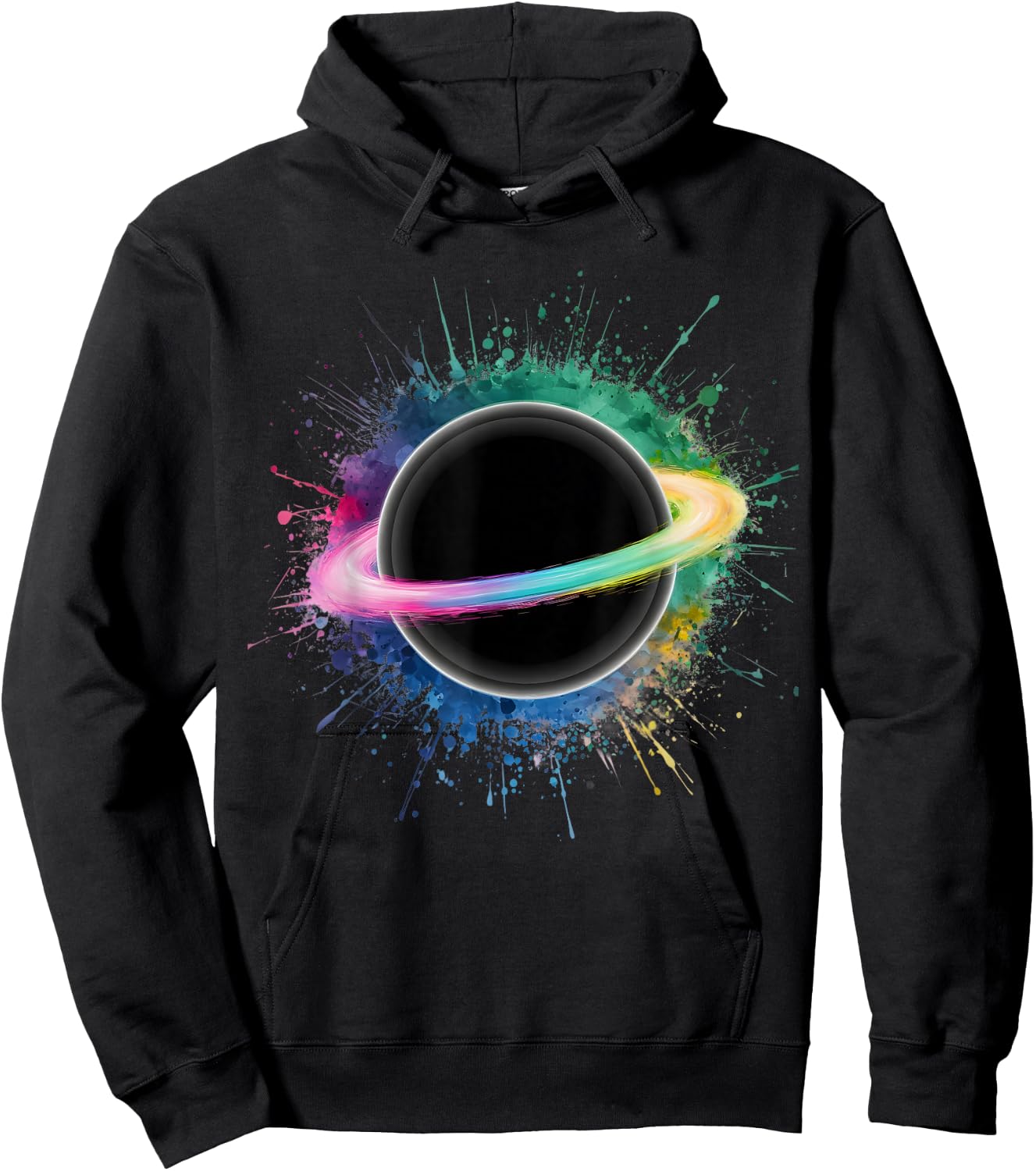 Astrophysics Men Woman Colorful Watercolor Black Hole Hoodie - Hoodie | Black