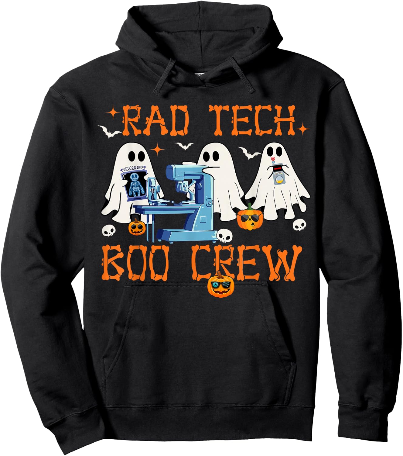 Radiology Department Rad Tech Boo Crew Halloween Costumes Hoodie - Hoodie | Black
