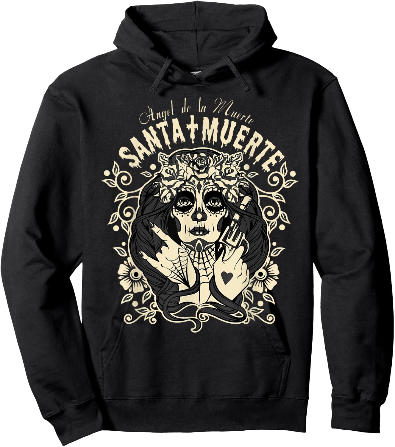 Angel Of Death, Ángel de la Muerte, Santa Muerte Hoodie - Hoodie | Black
