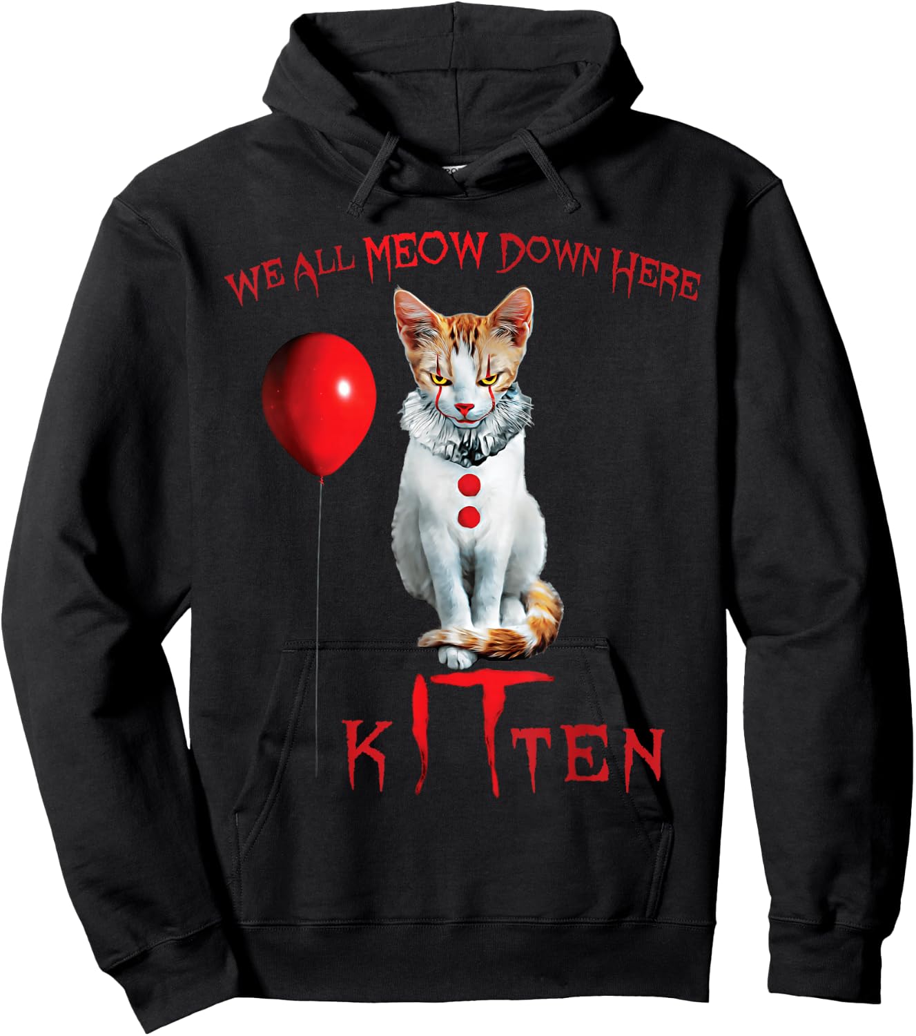 We All Meow Clown Cat Kitten Halloween Funny Cute Hoodie - Hoodie | Black
