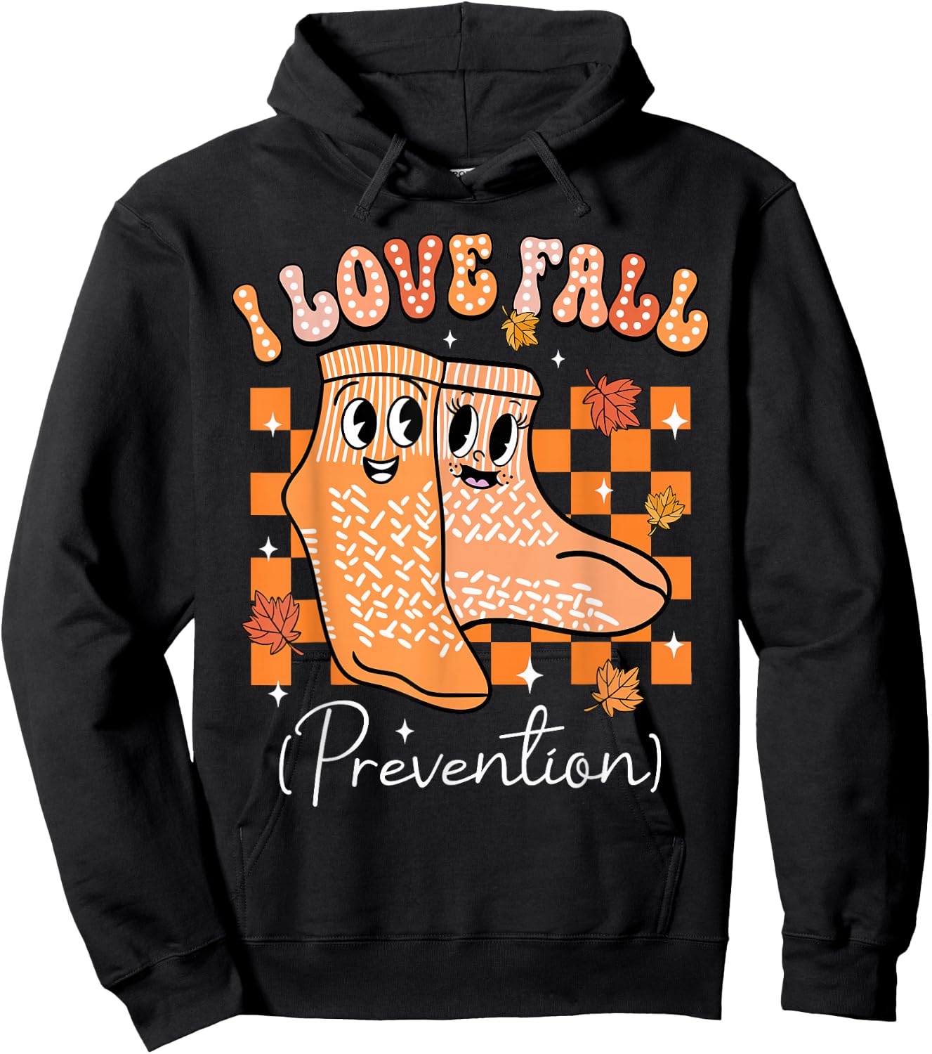 I Love Fall Prevention Nurse Fall Thanksgiving Autumn Socks Hoodie - Hoodie | Black