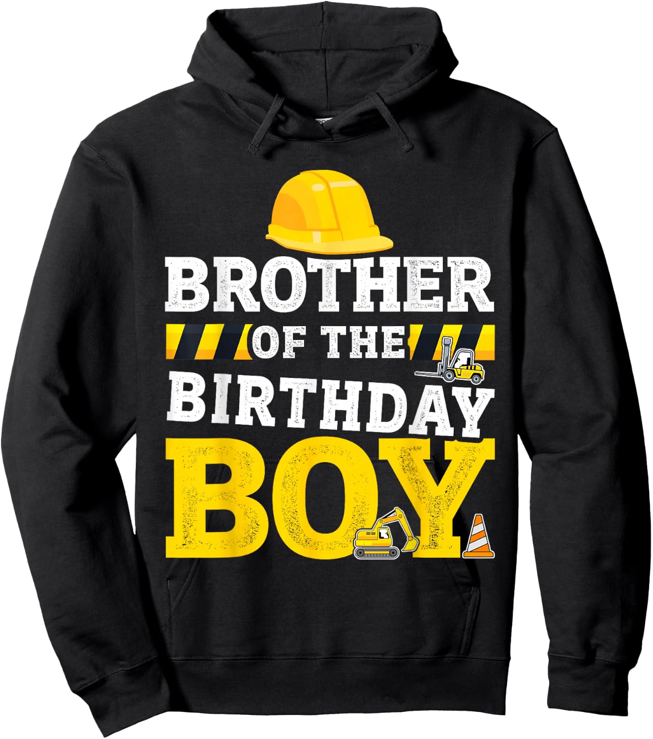 Brother of birthday boy matching family construction party Hoodie - Hoodie | Black