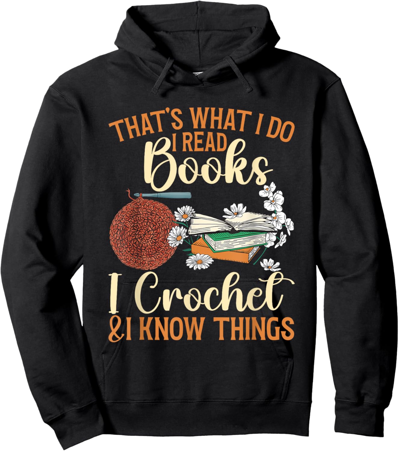 Crocheting Reading Books Crocheter Crochet Hoodie - Hoodie | Black