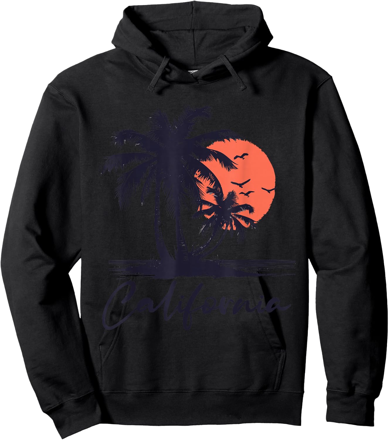 Cali Summer Vacation CA Palm Trees USA Retro California Men Hoodie - Hoodie | Black