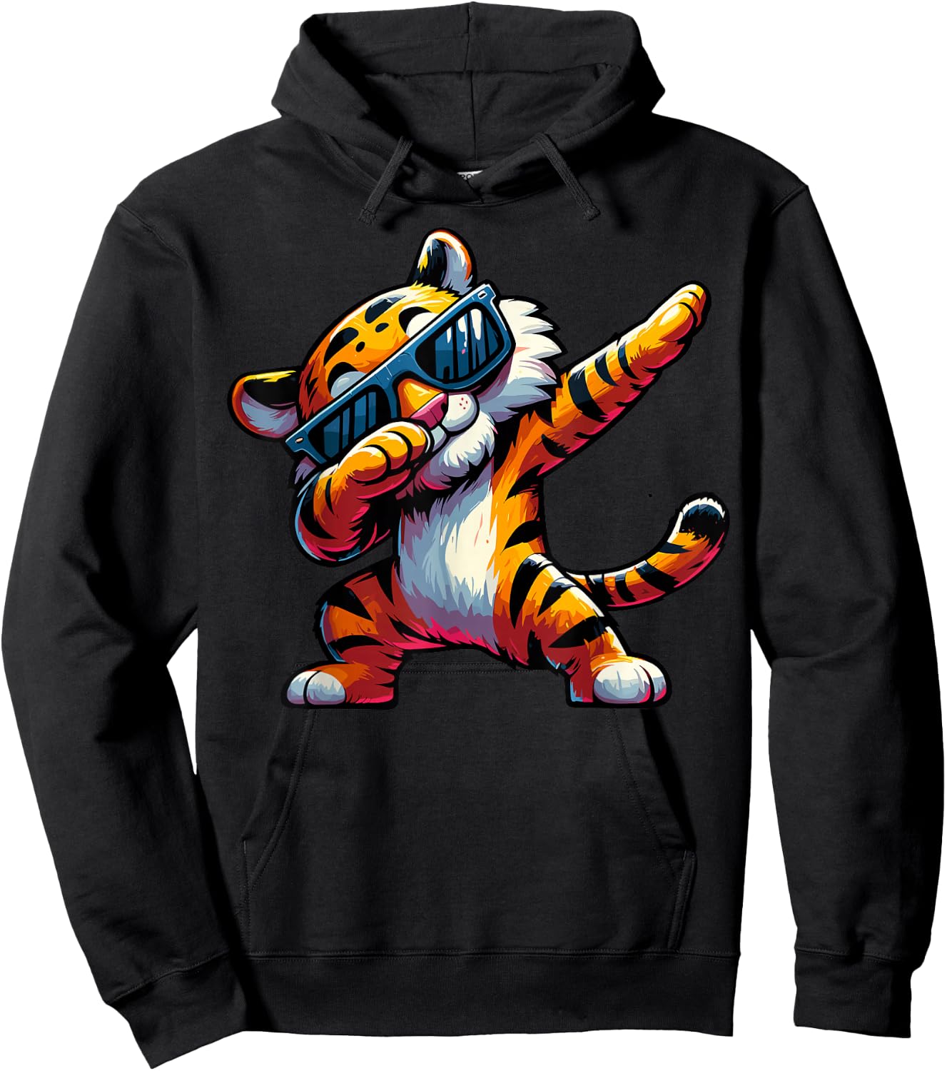 Dabbing Tiger With Sunglasses Cool Dabbing Tiger Hoodie - Hoodie | Black