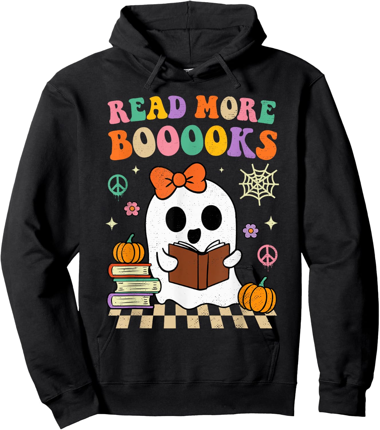 Groovy Read More Books Halloween Costume Girls Kids Toddler Hoodie - Hoodie | Black
