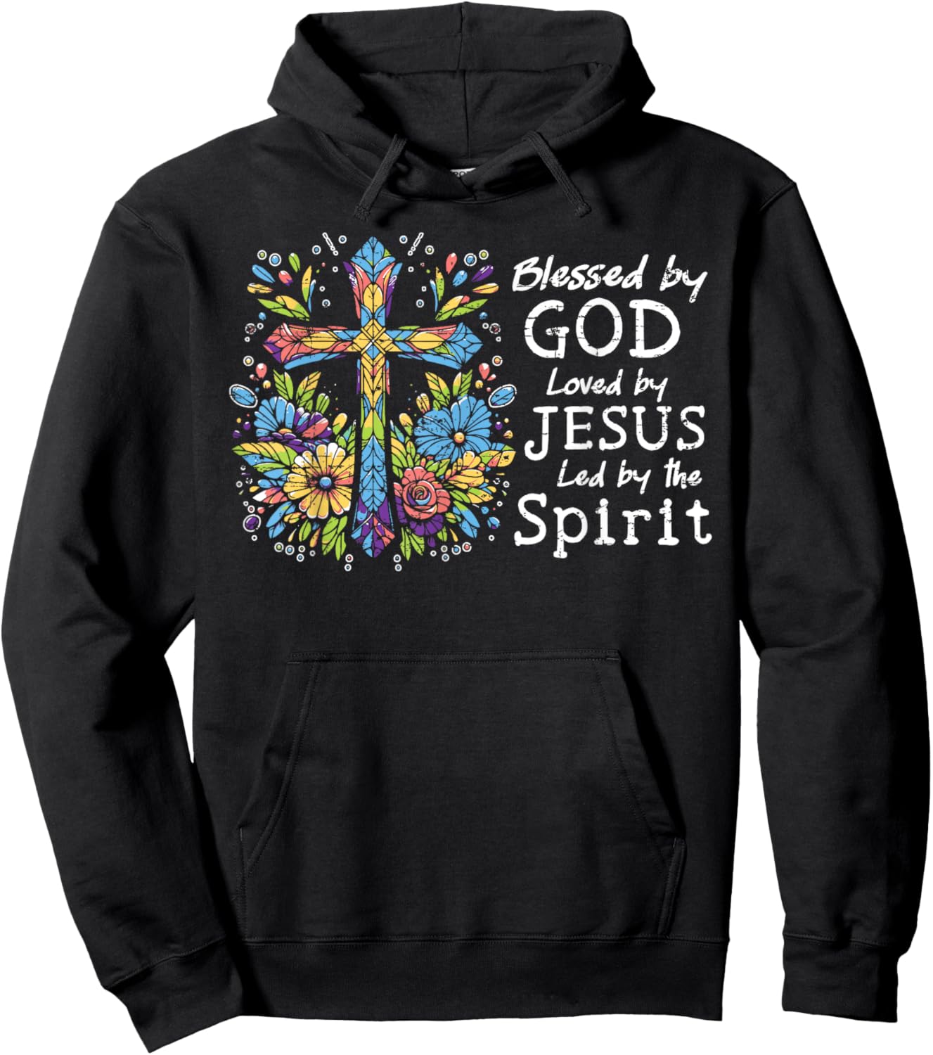 Blessed by God Loved by Jesus Christian Cute Butterfly Hoodie - Hoodie | Black