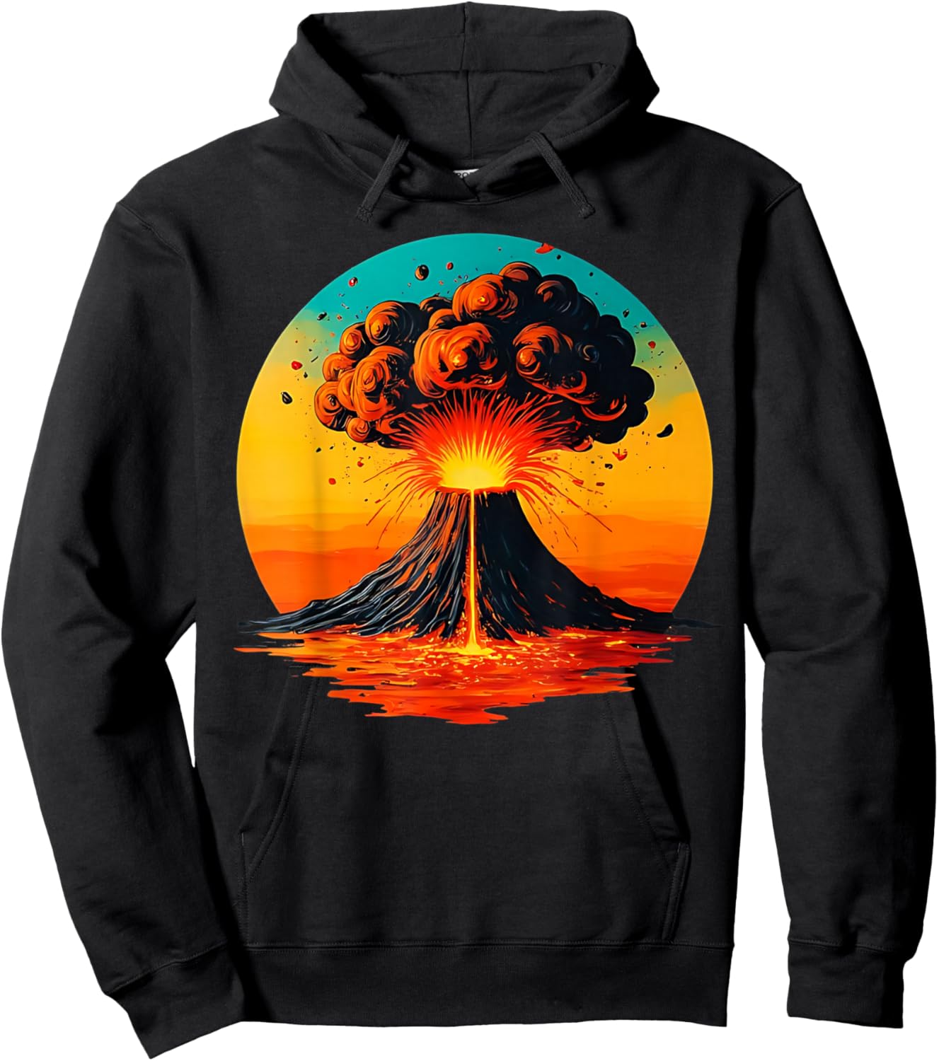 Cool erupting volcano costume for Boys and Girls Women Men Hoodie - Hoodie | Black